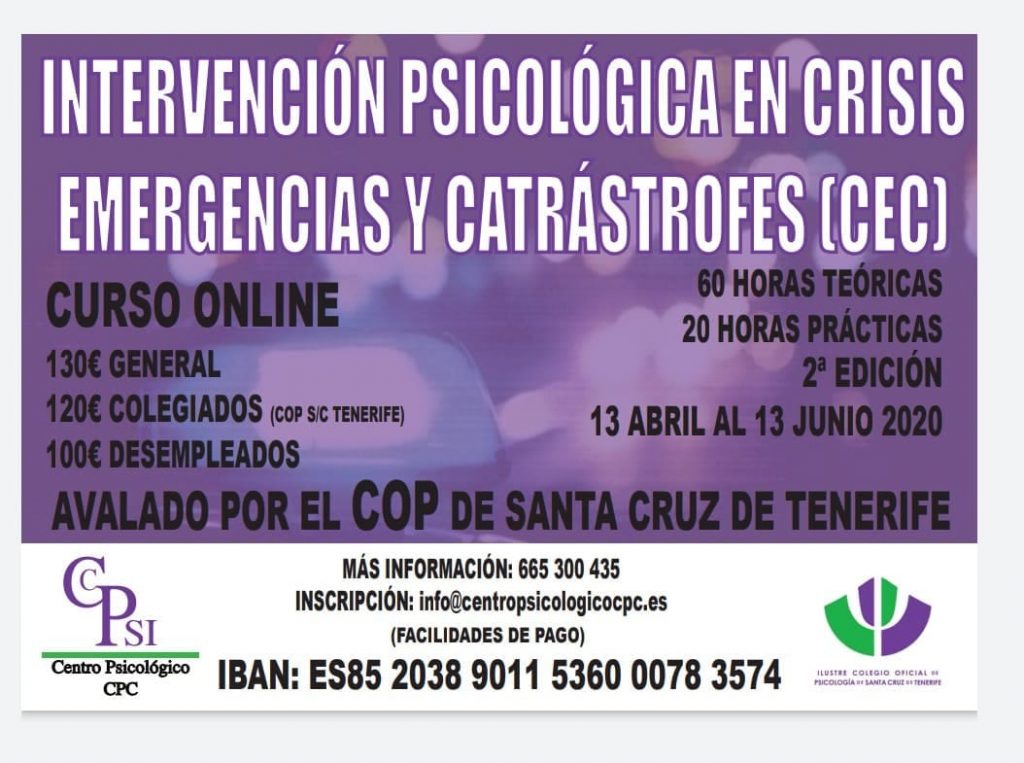 Curso Intervención Psicológica En Crisis Emergencias Y Catástrofes